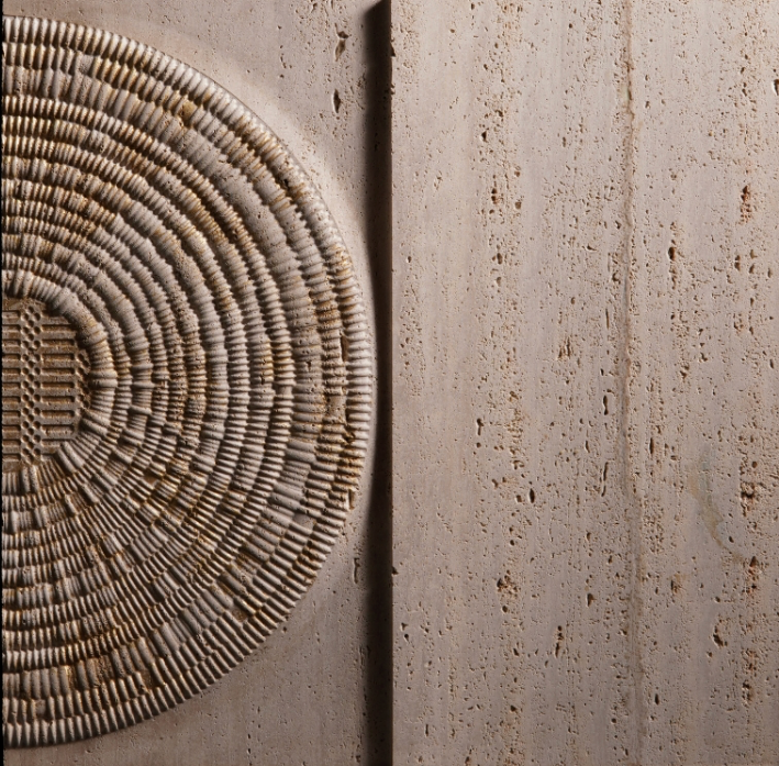 Loom & Leaf Carved Travertine