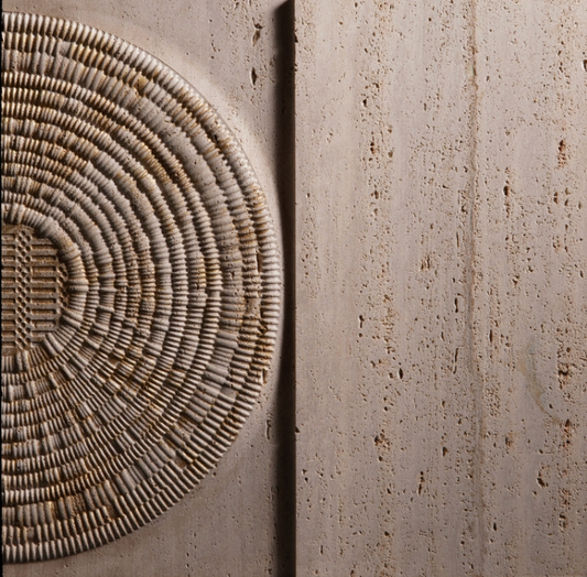 Loom & Leaf Carved Travertine