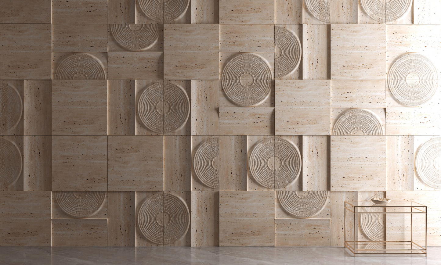 Loom & Leaf Carved Travertine