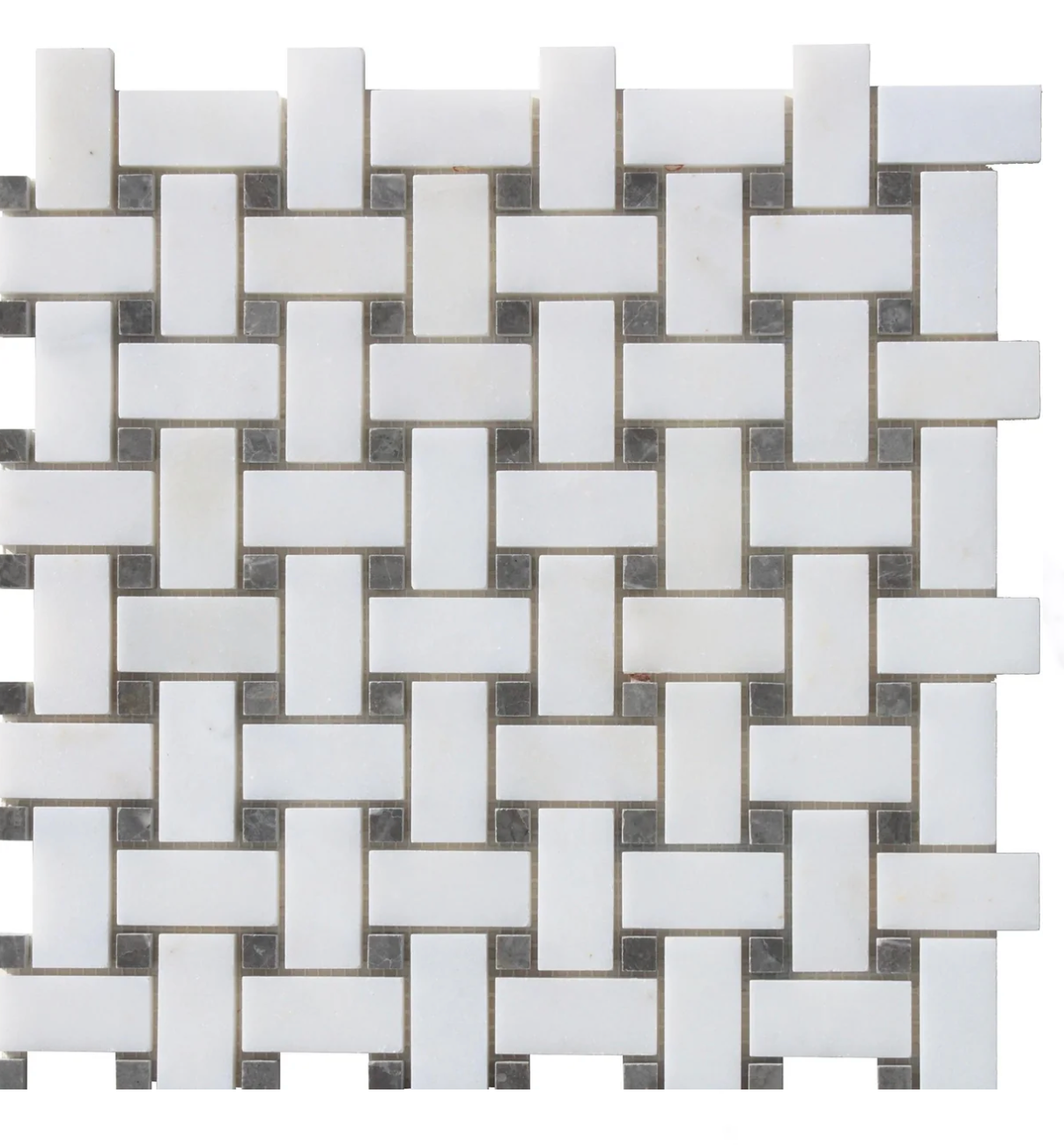White Ember Weave Polished Mosaic Tile