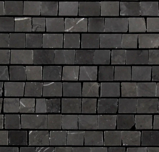 Silky Black Marble Mini Honed Mosaic