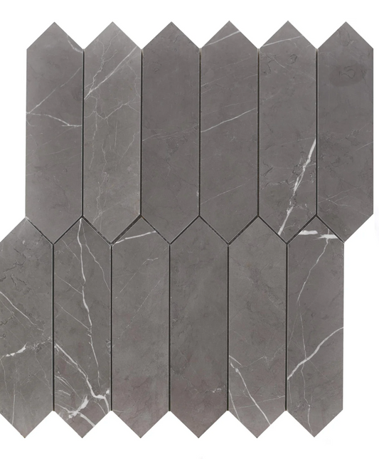 Mountain Grey Plain Picket 2"x 8" Honed Mosaic Tile