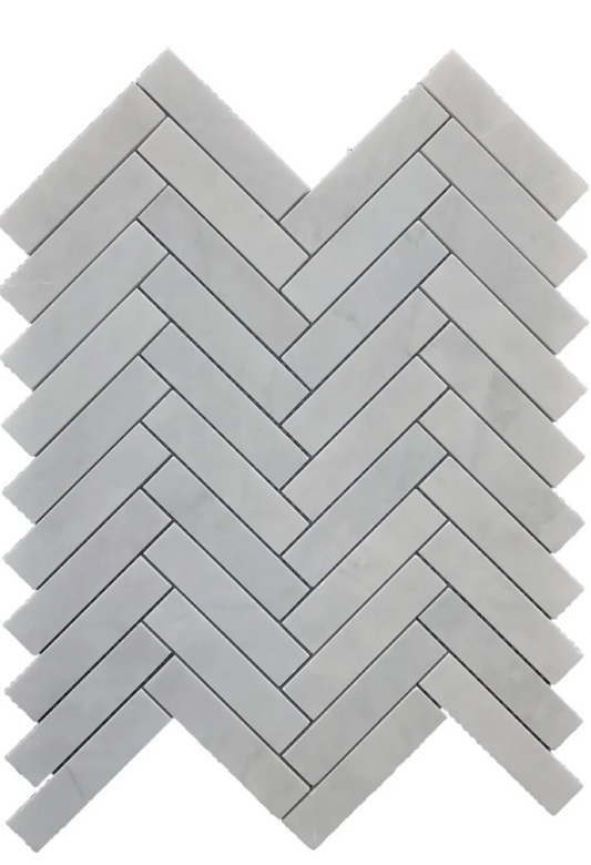 Icy Grey Herringbone 1''x4'' Honed Mosaic