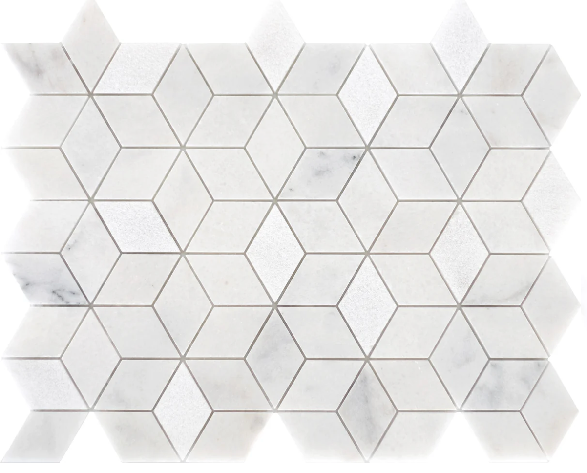 Aloe Vera Cube Polished and Sandblasted Mosaic