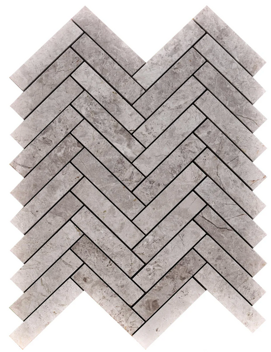 Blue Tundra & Grey Tundra Herringbone 1" x 4" Honed Mosaic