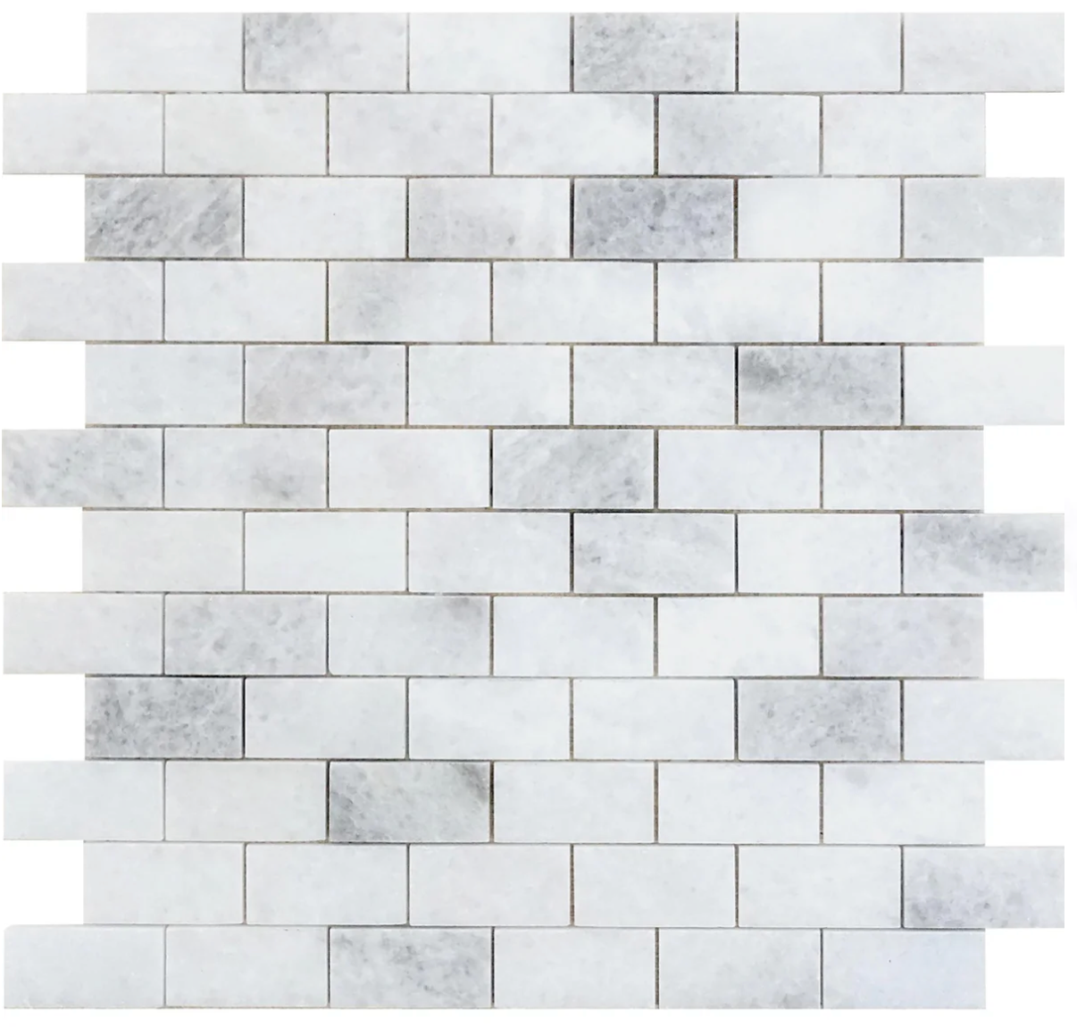 White Biarritz 1" x 2" Polished Mosaic