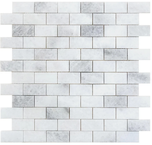 White Biarritz 1" x 2" Polished Mosaic