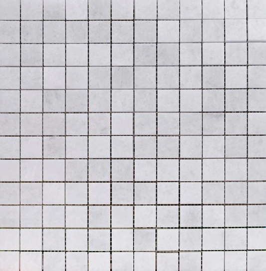White Biarritz 1" x 1" Honed Mosaic