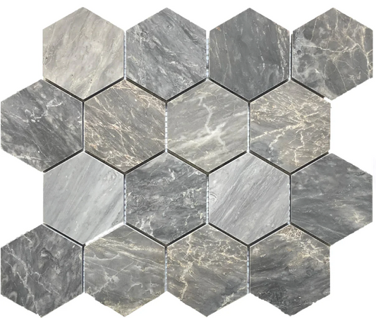 Northern Sky Hexagon 3" Honed Mosaic