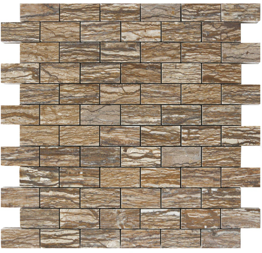 Brown Ivy VC 1" x 2" Honed Mosaic