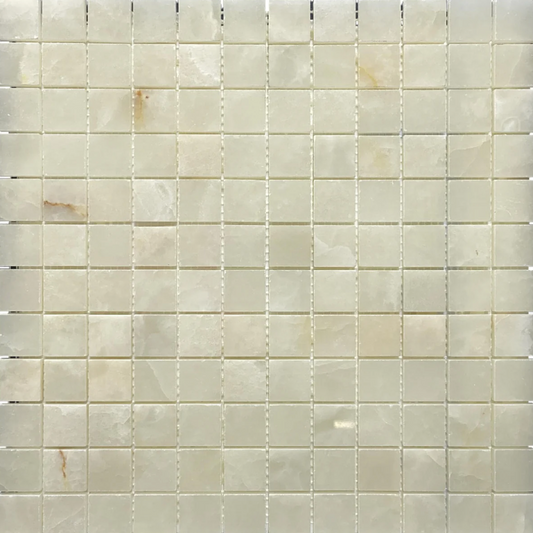 Onyx White 1" x 1" Polished Mosaic