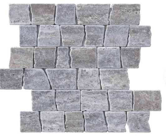 Rustic Silver CC Gris Ossido Tumbled Mosaic