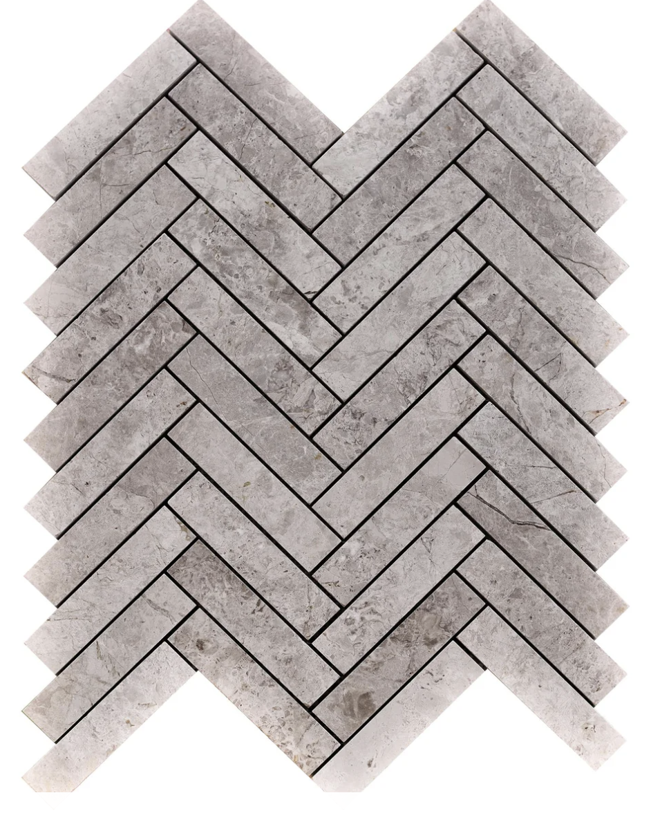 Azul Tundra and Grey Herringbone