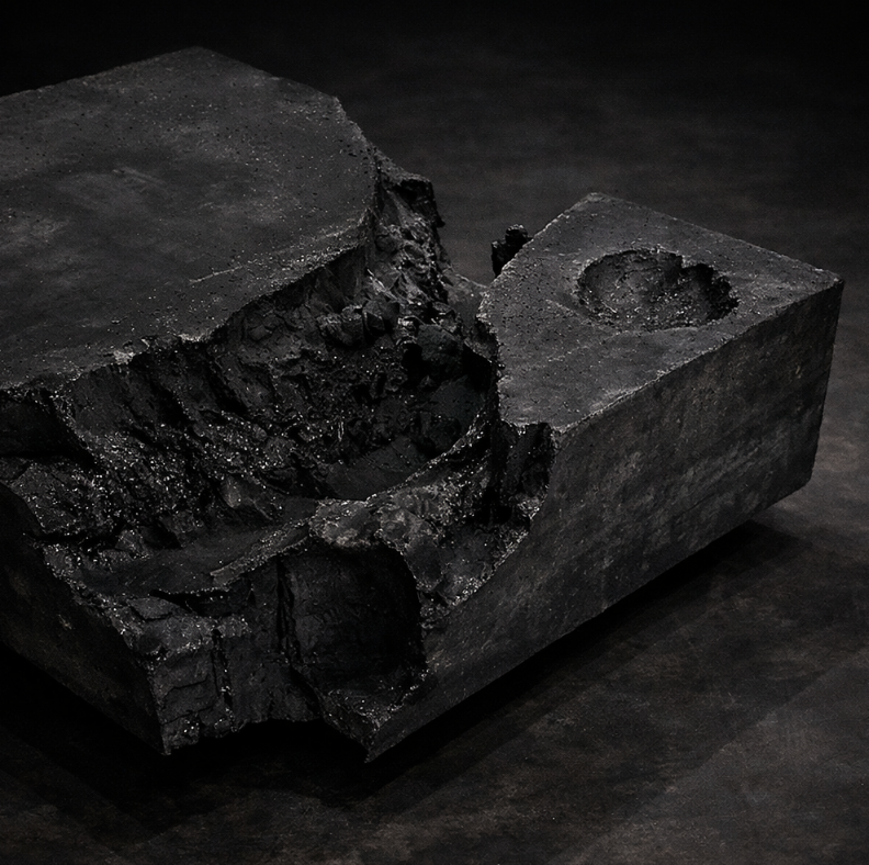 Black Concrete Sculptural Table