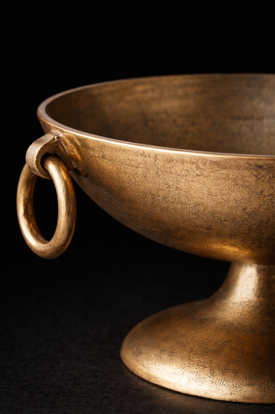 Ring Handle Bowl-Antique Brass-Lg