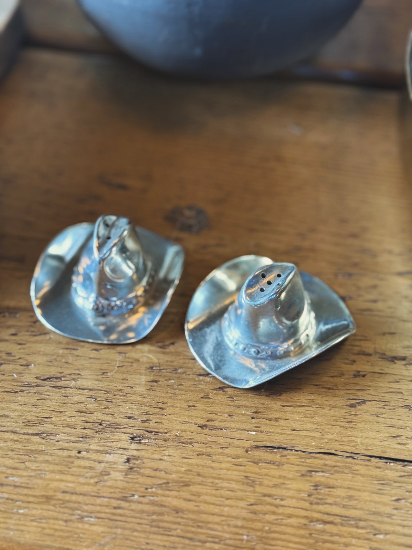Pewter Cowboy Hat Salt & Pepper Set
