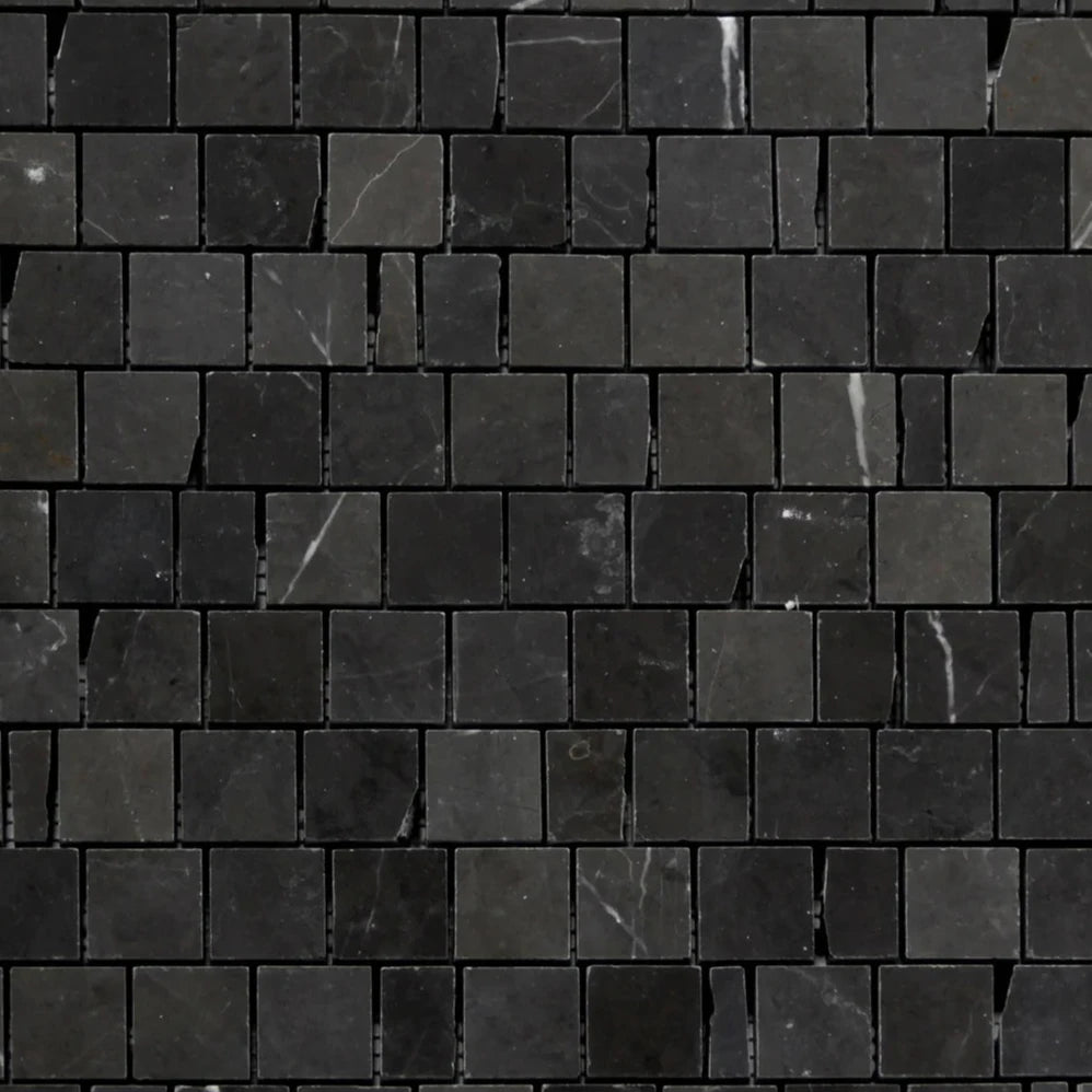 Noir Silk Marble Honed Mosaic