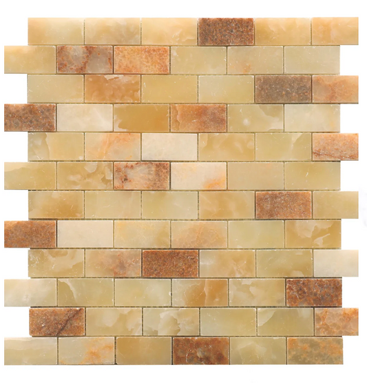 Amber Onyx 1"x2" Polished Mosaic Tile