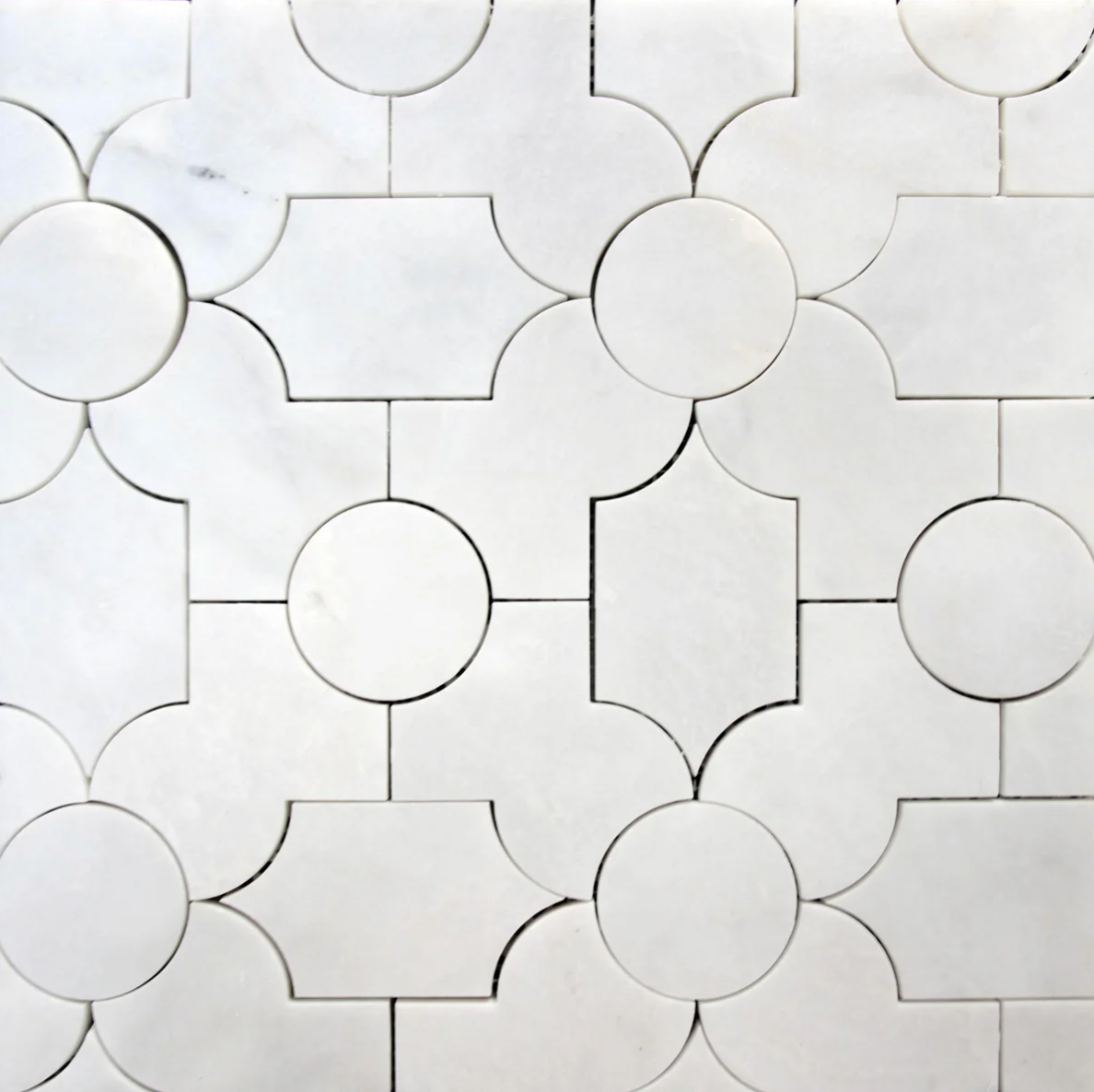White Pearl Daisy Honed Mosaic