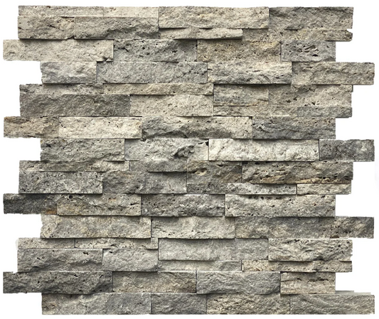 Rustic Silver CC Gris Cielo Split Face Mosaic