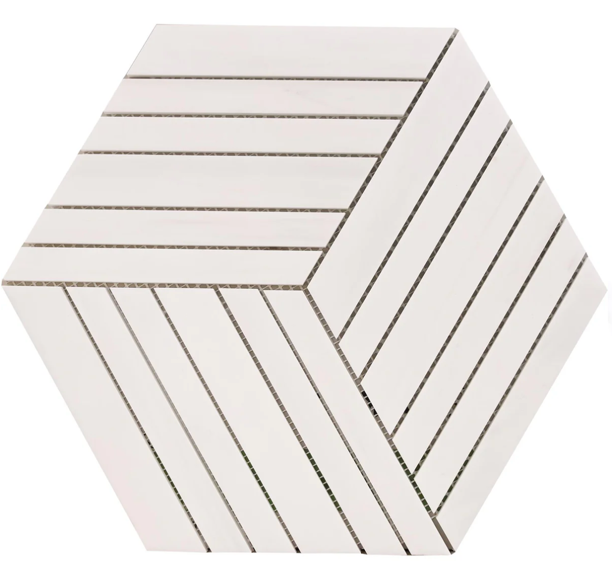 White Glacier Bellagon Honed Mosaic