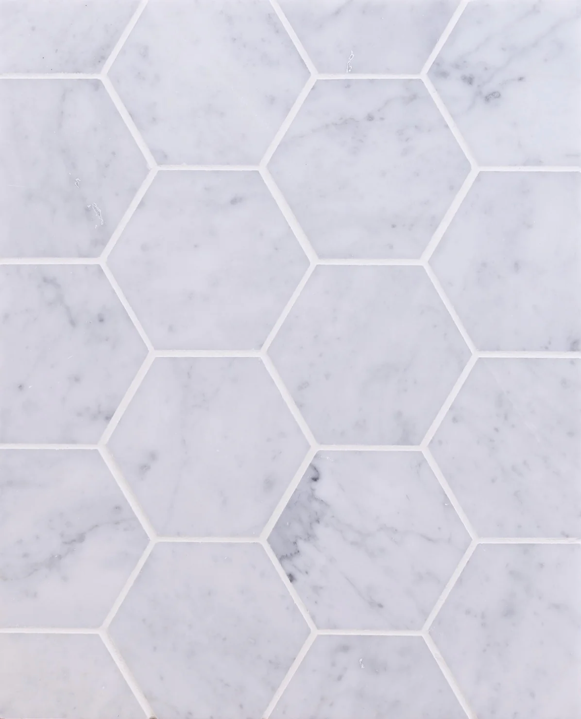 Bianca Carrara Hexagon 3" Honed Mosaic