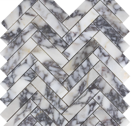 Calacatta Viola Herringbone 1''x4''