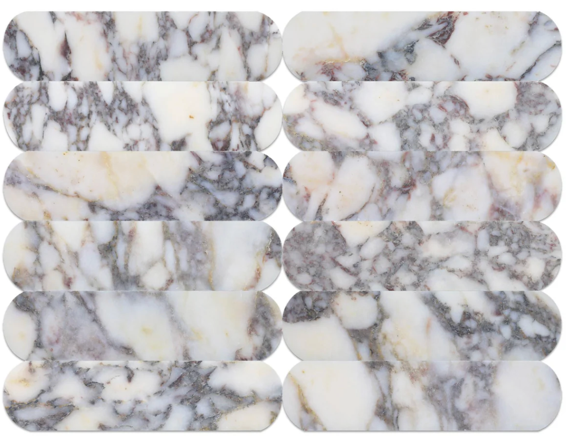 Calacatta Viola Honed Pill 2'' x 8'' x 3/8''