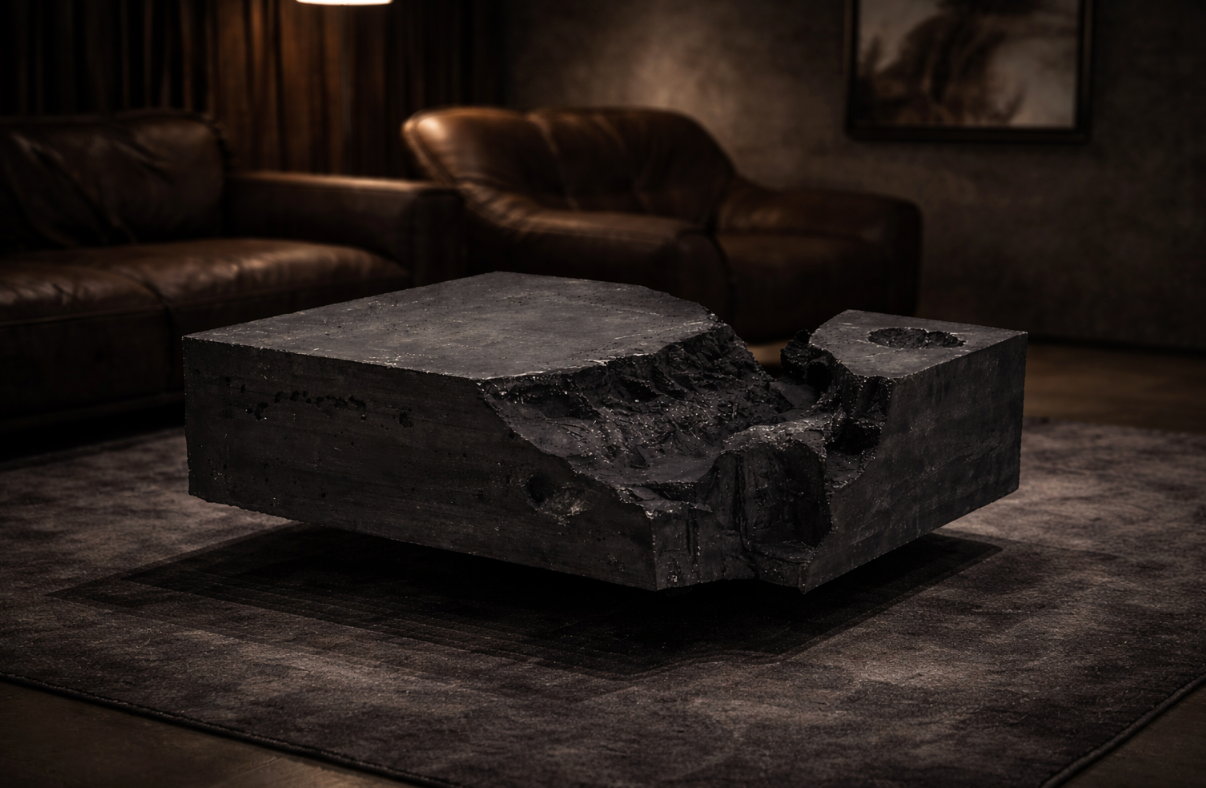 Black Concrete Sculptural Table