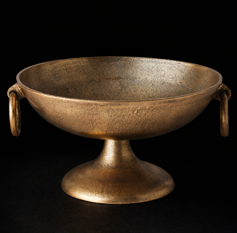 Ring Handle Bowl-Antique Brass-Lg