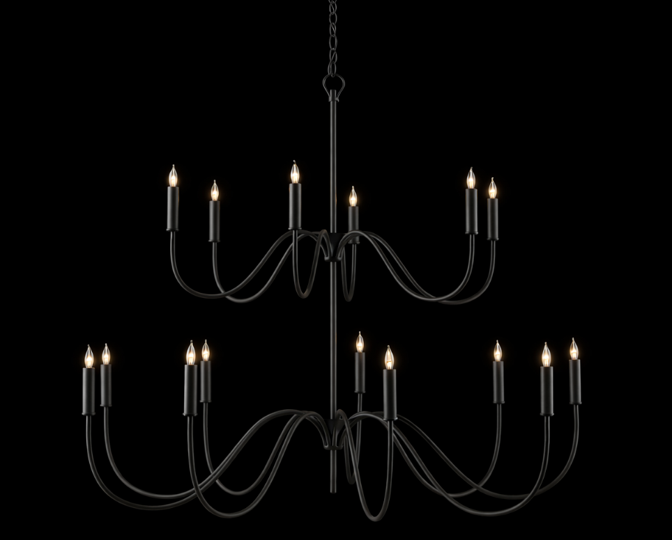 Tirrell Large Black Chandelier