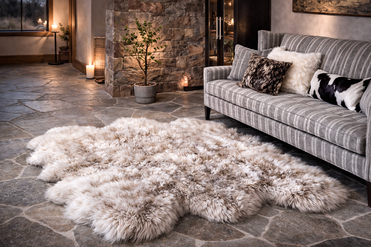 6-Pelt (5.5' x 6') Australian Sheepskin Area Rug