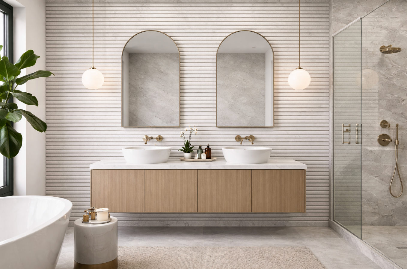 FLUTES CONVEX - Taj White Marble