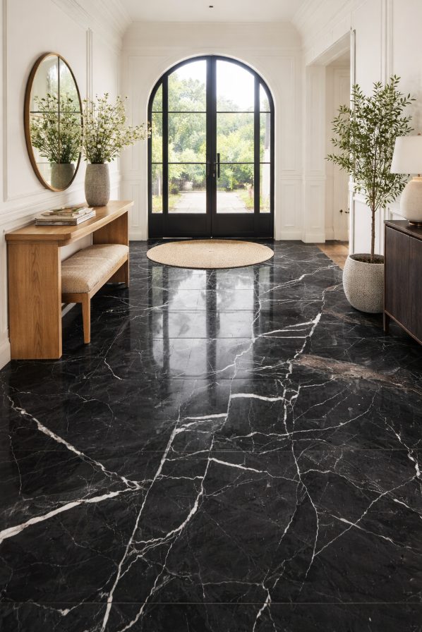 Silky Black 12" x 24" Marble Tile