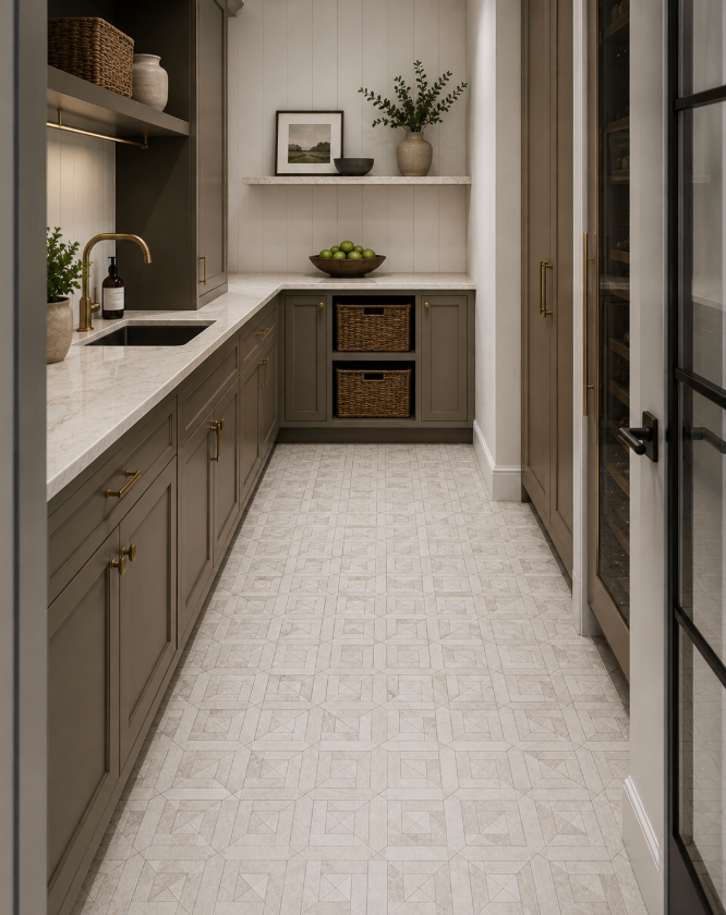 Vanillish Pearl Parquet Honed Mosaic