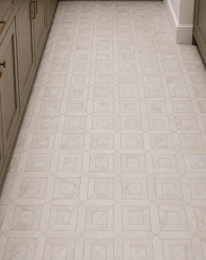 Vanillish Pearl Parquet Honed Mosaic