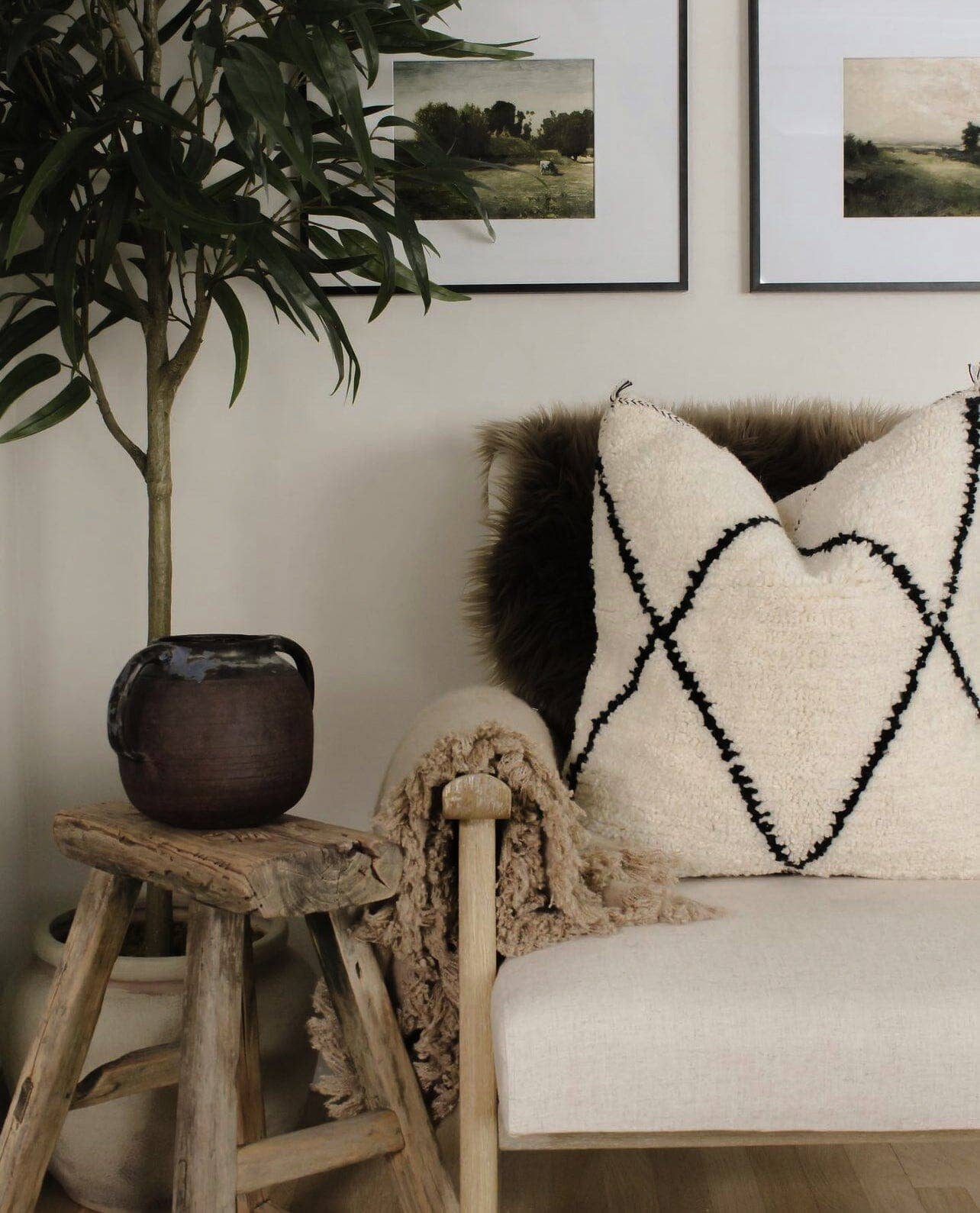 Beni Moroccan Rug Pillow: 20 x 20